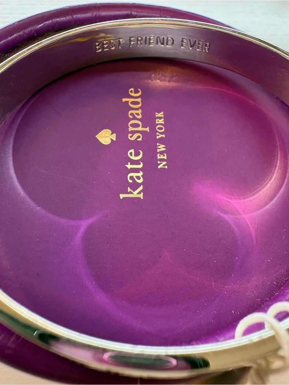 kate spade Silver Engraved Bangle best friends
